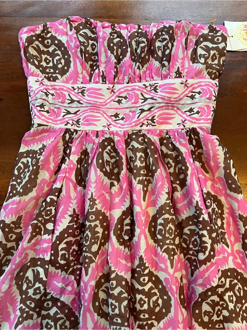 NWT Plenty by Tracy Reese Silk Strapless Dress Sz 6 Pink - Picture 2 of 10